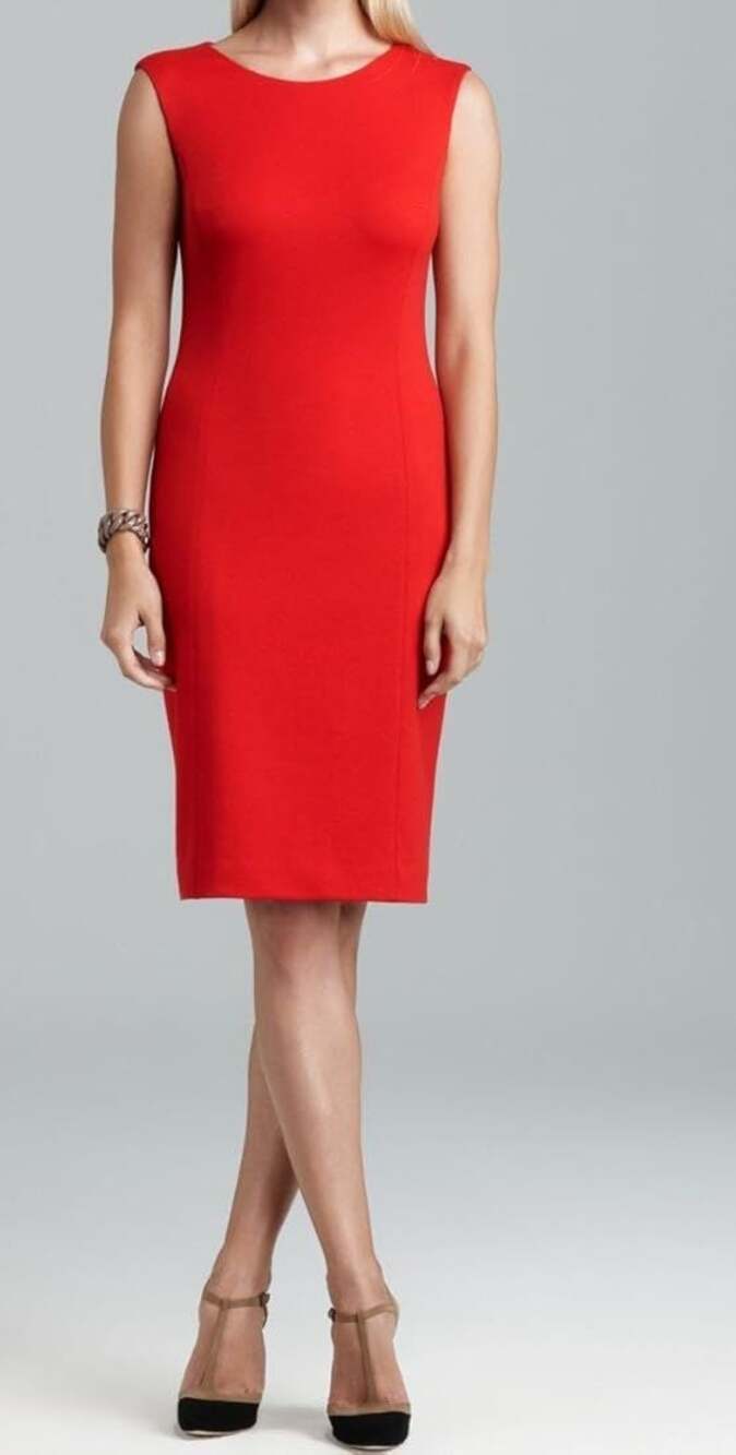Jones New York Collection Red Sleeveless Stretch Sheath Dress Size 12